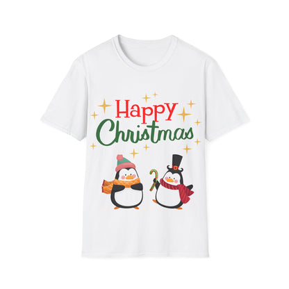Happy Christmas Penguin Unisex T-Shirt – Perfect Holiday Tee for Christmas Lovers