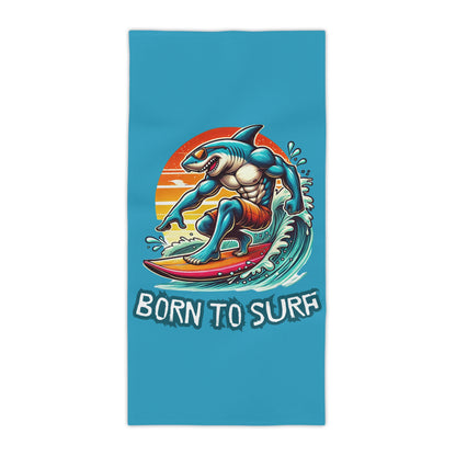 Born To Surf Beach Towel - Vibrant & Fun Shark Design