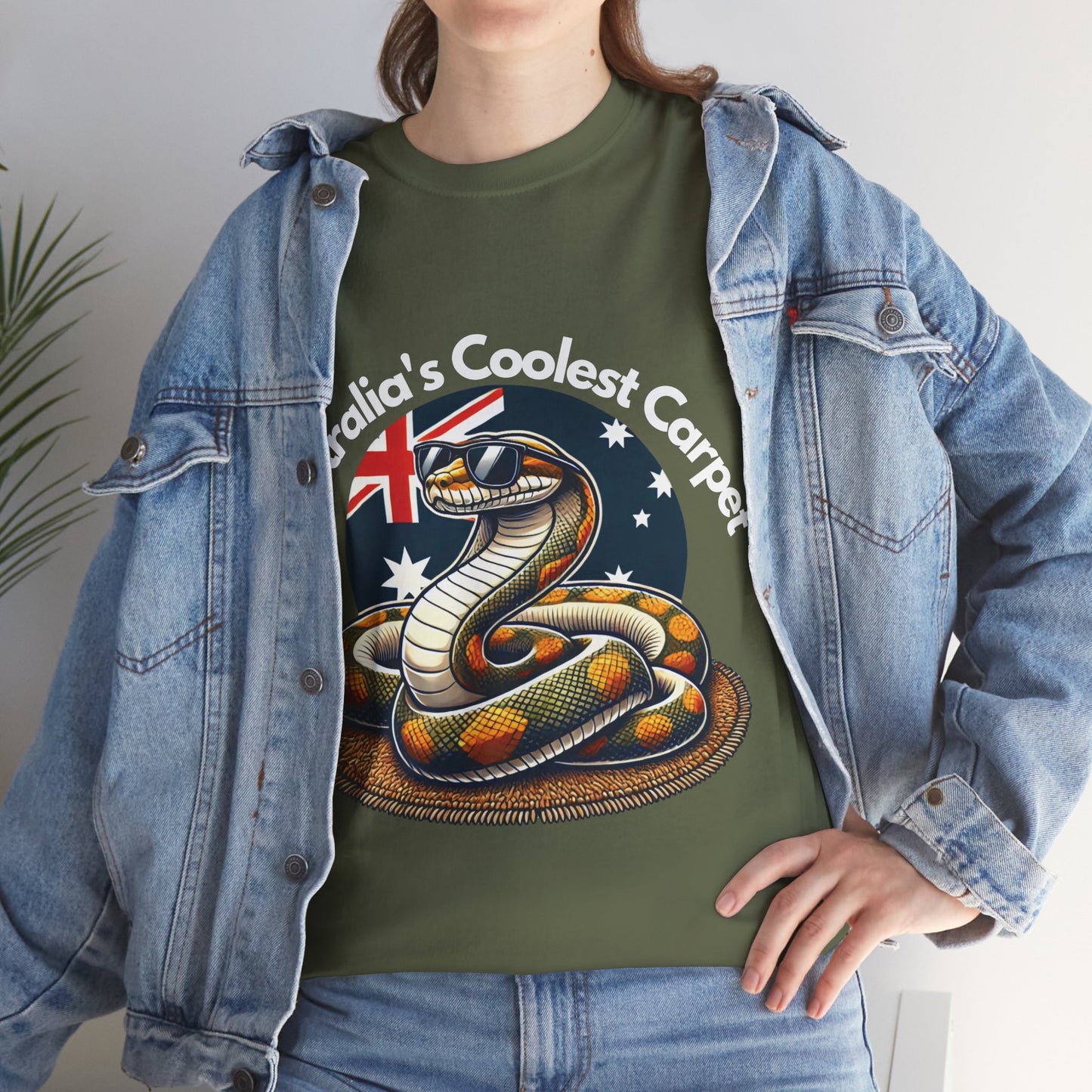 Australia's Coolest Carpet Snake Tee - Fun Unisex Cotton Shirt for Casual Wear