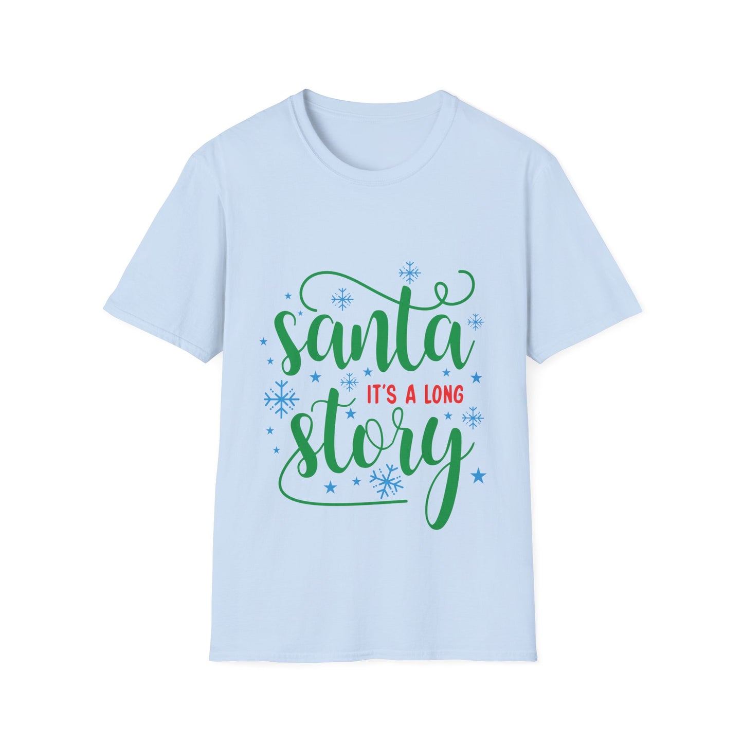 Santa It's a Long Story Unisex Softstyle T-Shirt – Festive Christmas Tee | Perfect Holiday Gift