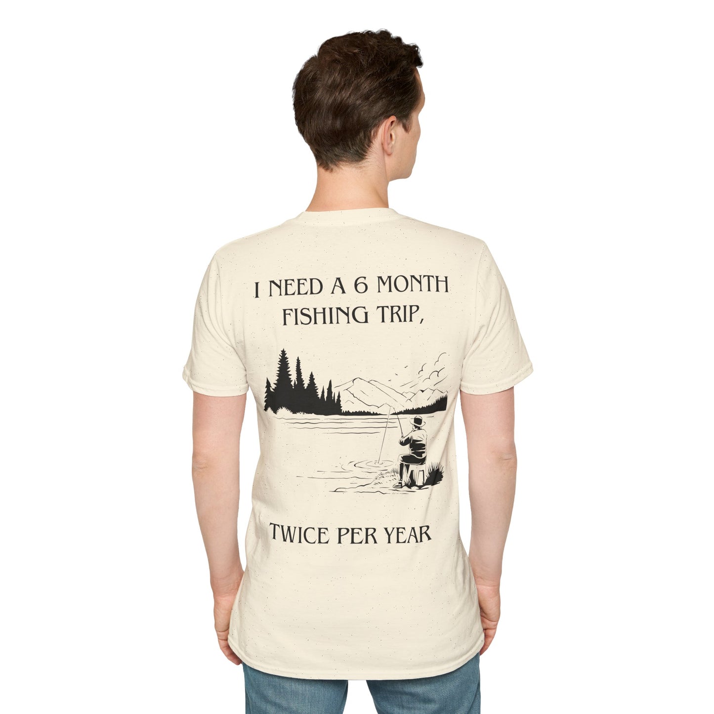 Gone Fishing Unisex T-Shirt – Hilarious Double-Sided Design for Fishing Fanatics