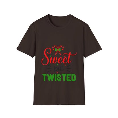 Sweet But Twisted Holiday T-Shirt – Unisex Softstyle Tee | Perfect Christmas Gift for Fun-Loving Souls