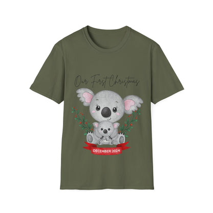 Our First Christmas Koala T-Shirt | Unisex Softstyle Tee for New Parents