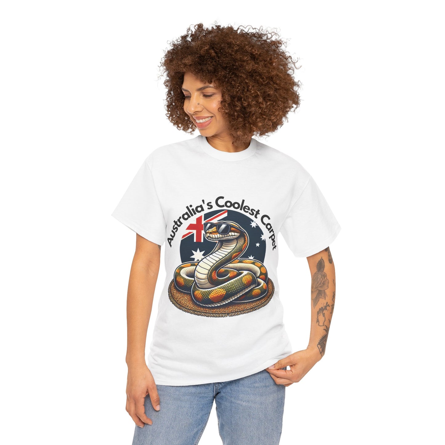 Australia's Coolest Carpet Snake Tee - Fun Unisex Cotton Shirt for Casual Wear