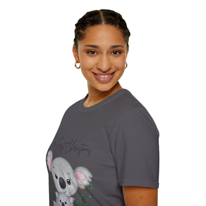 Our First Christmas Koala T-Shirt | Unisex Softstyle Tee for New Parents