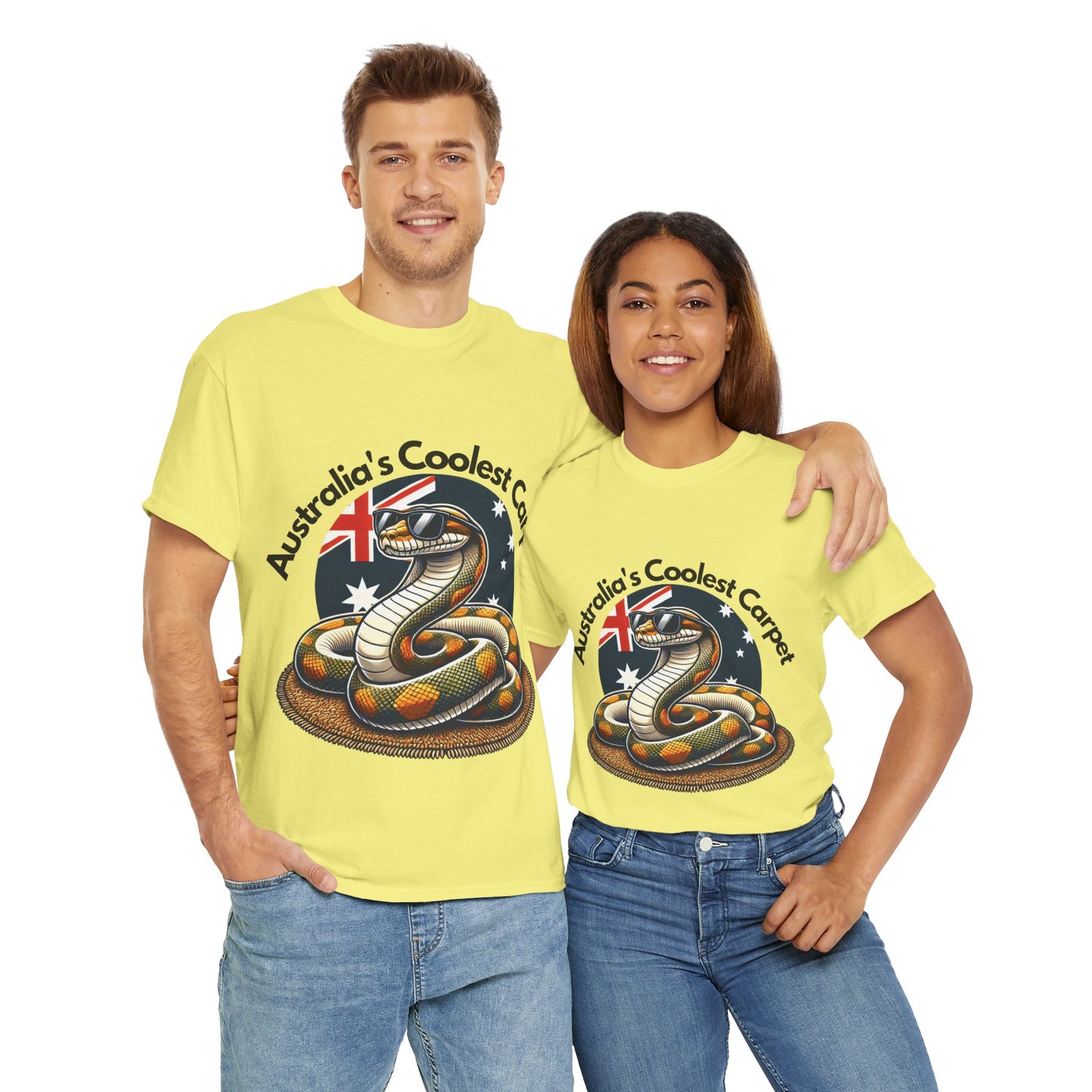 Australia's Coolest Carpet Snake Tee - Fun Unisex Cotton Shirt for Casual Wear