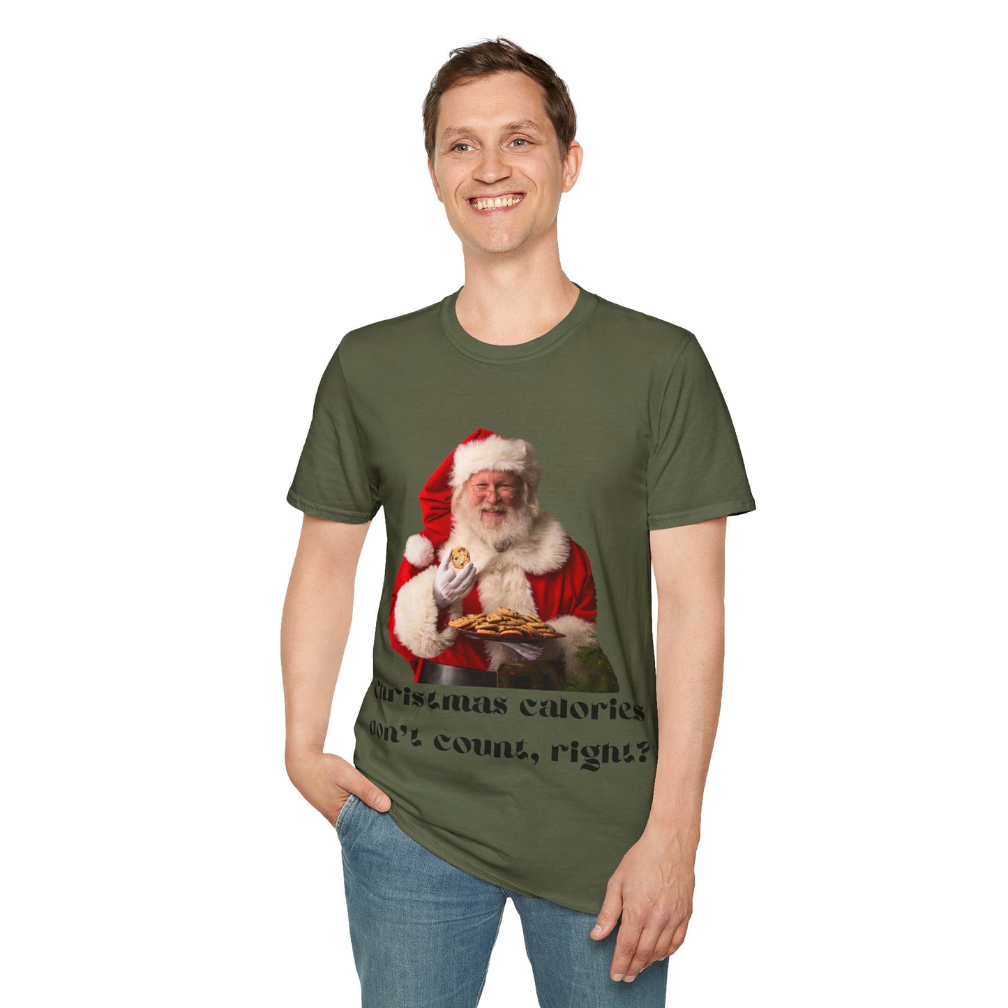 Funny Christmas T-Shirt – 'Christmas Calories Don’t Count?' | Perfect Holiday Party Tee & Gift Idea