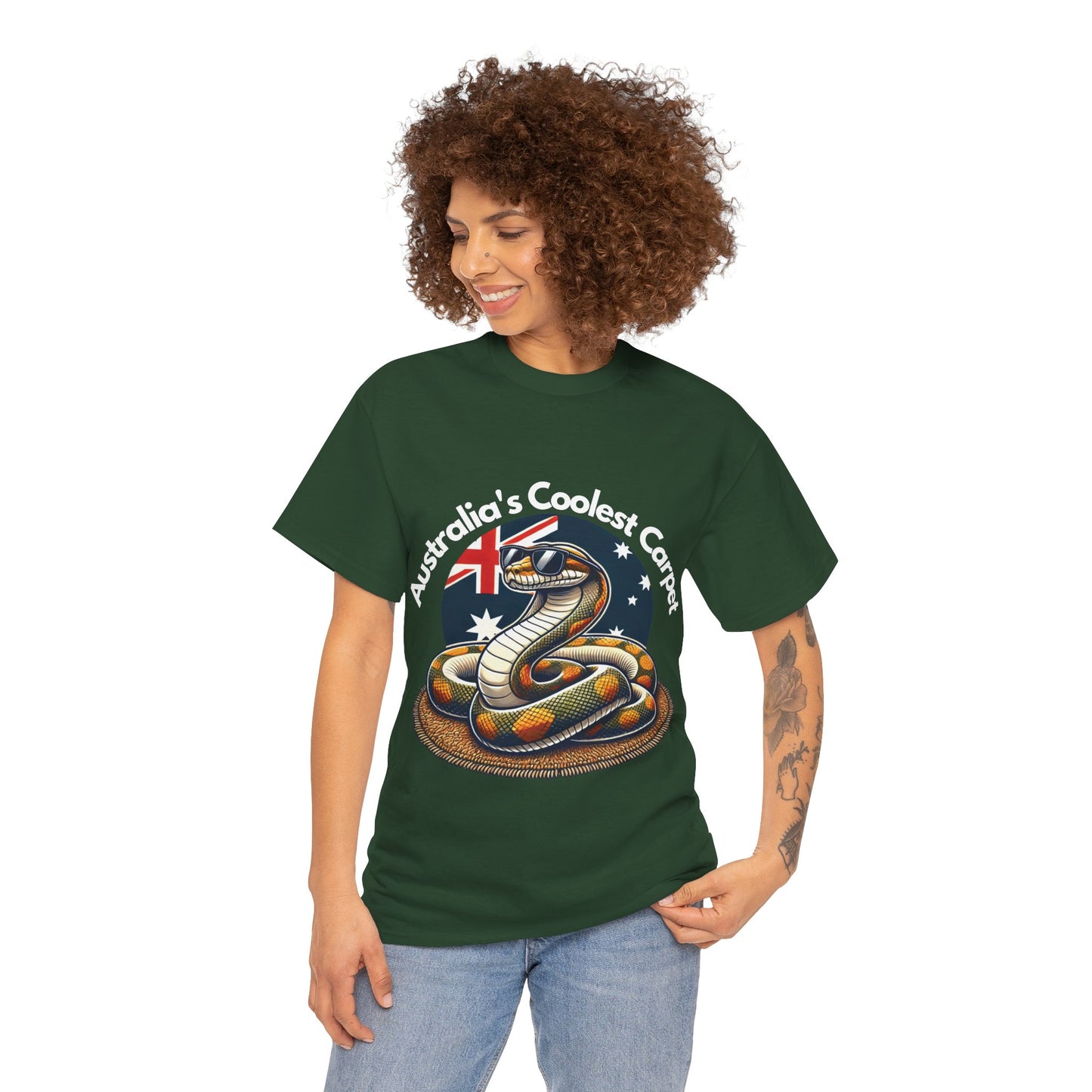 Australia's Coolest Carpet Snake Tee - Fun Unisex Cotton Shirt for Casual Wear