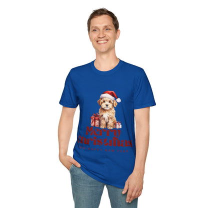 Merry Christmas Dog Unisex Softstyle T-Shirt – Perfect Holiday Tee for Dog Lovers