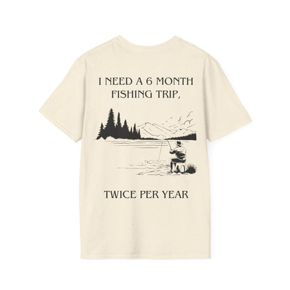 Gone Fishing Unisex T-Shirt – Hilarious Double-Sided Design for Fishing Fanatics