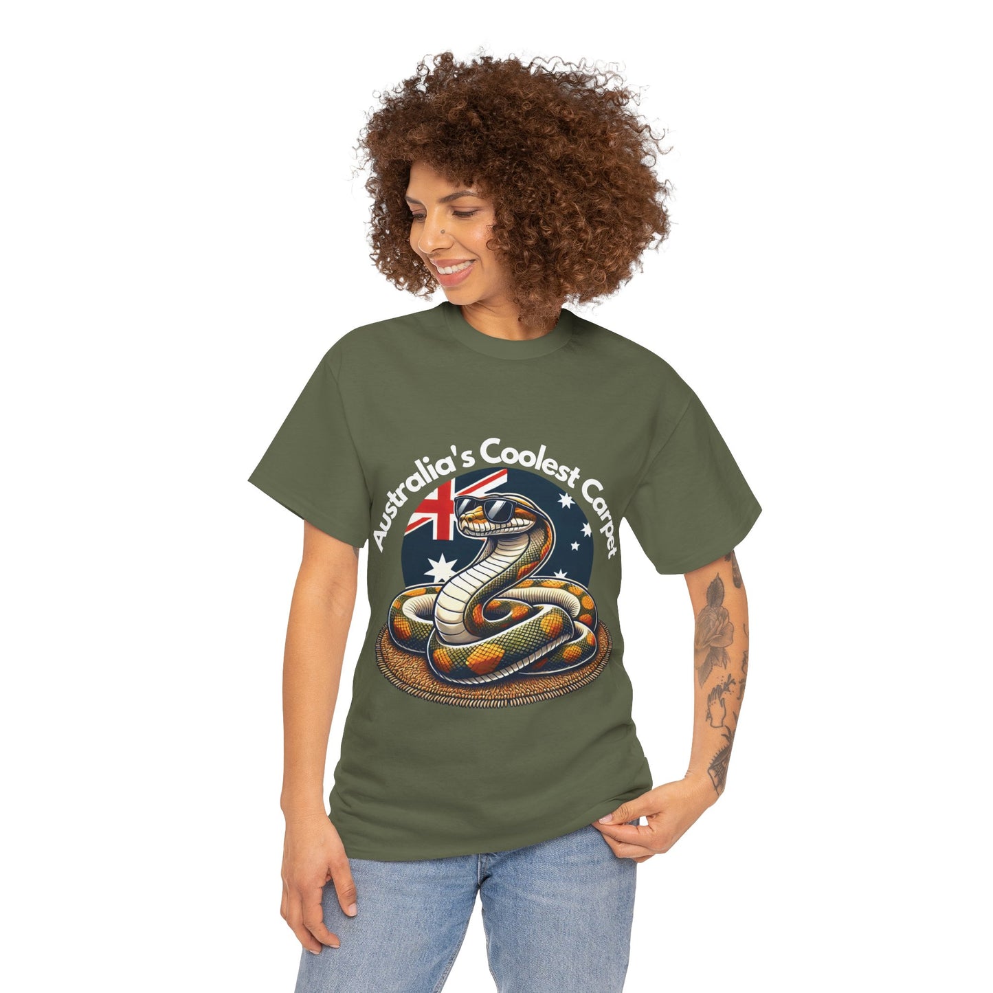 Australia's Coolest Carpet Snake Tee - Fun Unisex Cotton Shirt for Casual Wear