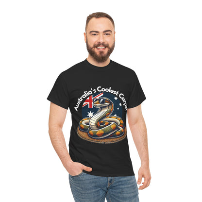 Australia's Coolest Carpet Snake Tee - Fun Unisex Cotton Shirt for Casual Wear