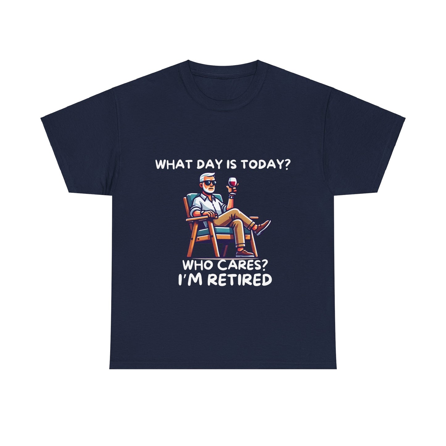 "Who Cares? I'm Retired" Men's Unisex Heavy Cotton T-Shirt – The Perfect Tee for Relaxed Retirement