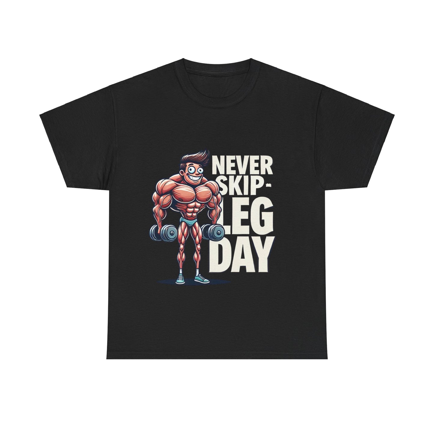 Funny Sport Gym Unisex Heavy Cotton Tee - Never Skip Leg Day