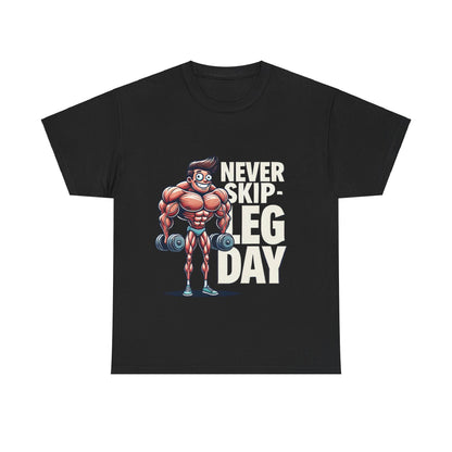 Funny Sport Gym Unisex Heavy Cotton Tee - Never Skip Leg Day