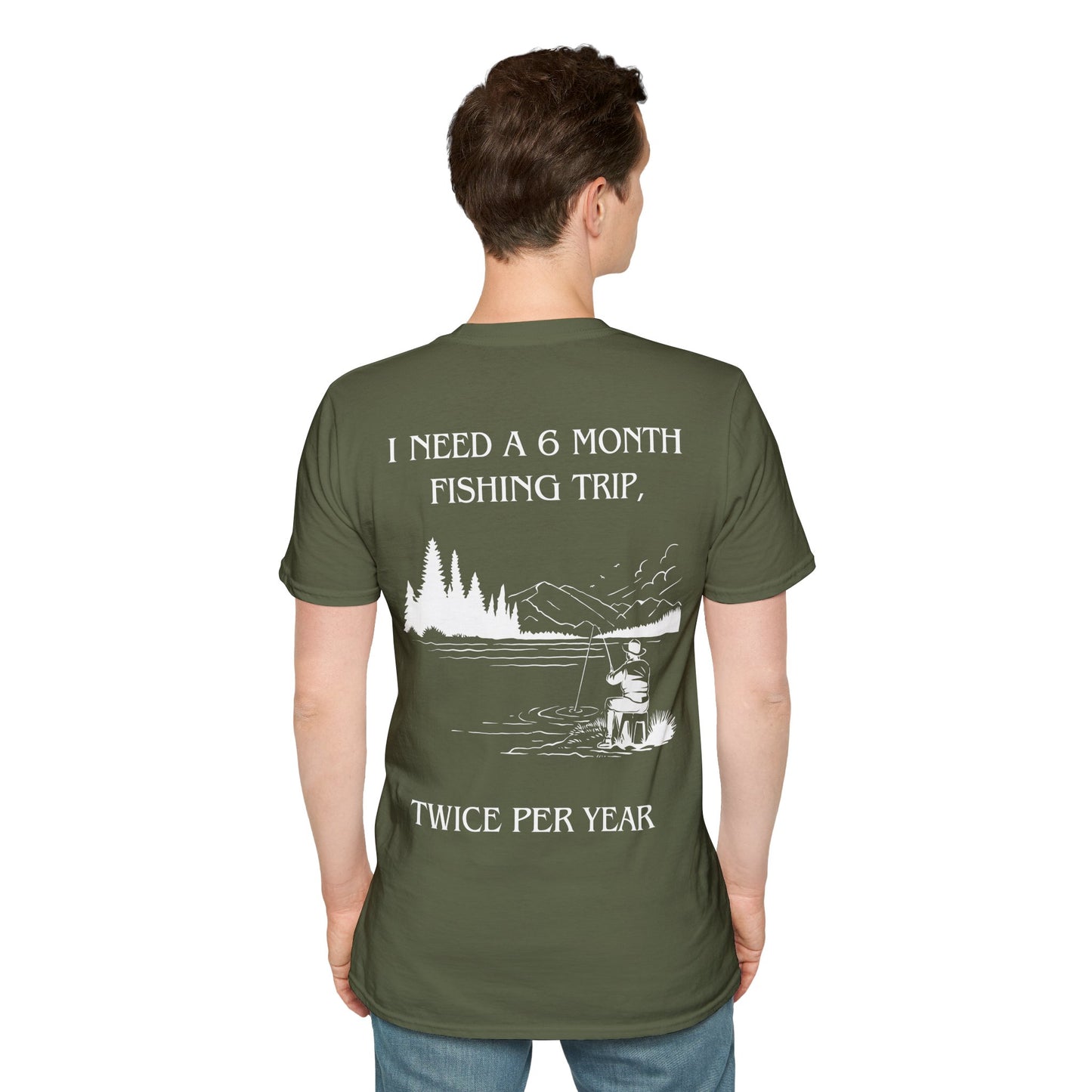 Gone Fishing Unisex T-Shirt – Hilarious Double-Sided Design for Fishing Fanatics