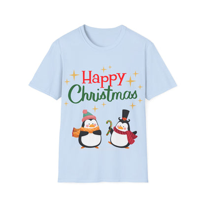 Happy Christmas Penguin Unisex T-Shirt – Perfect Holiday Tee for Christmas Lovers