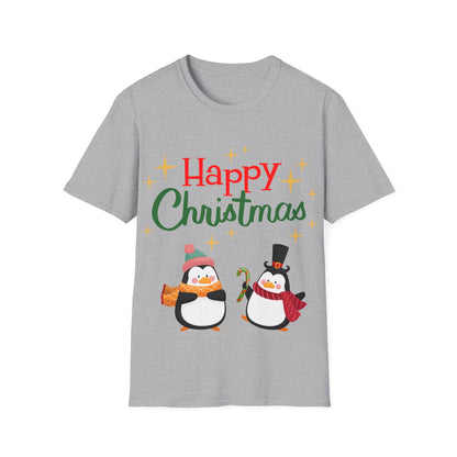 Happy Christmas Penguin Unisex T-Shirt – Perfect Holiday Tee for Christmas Lovers