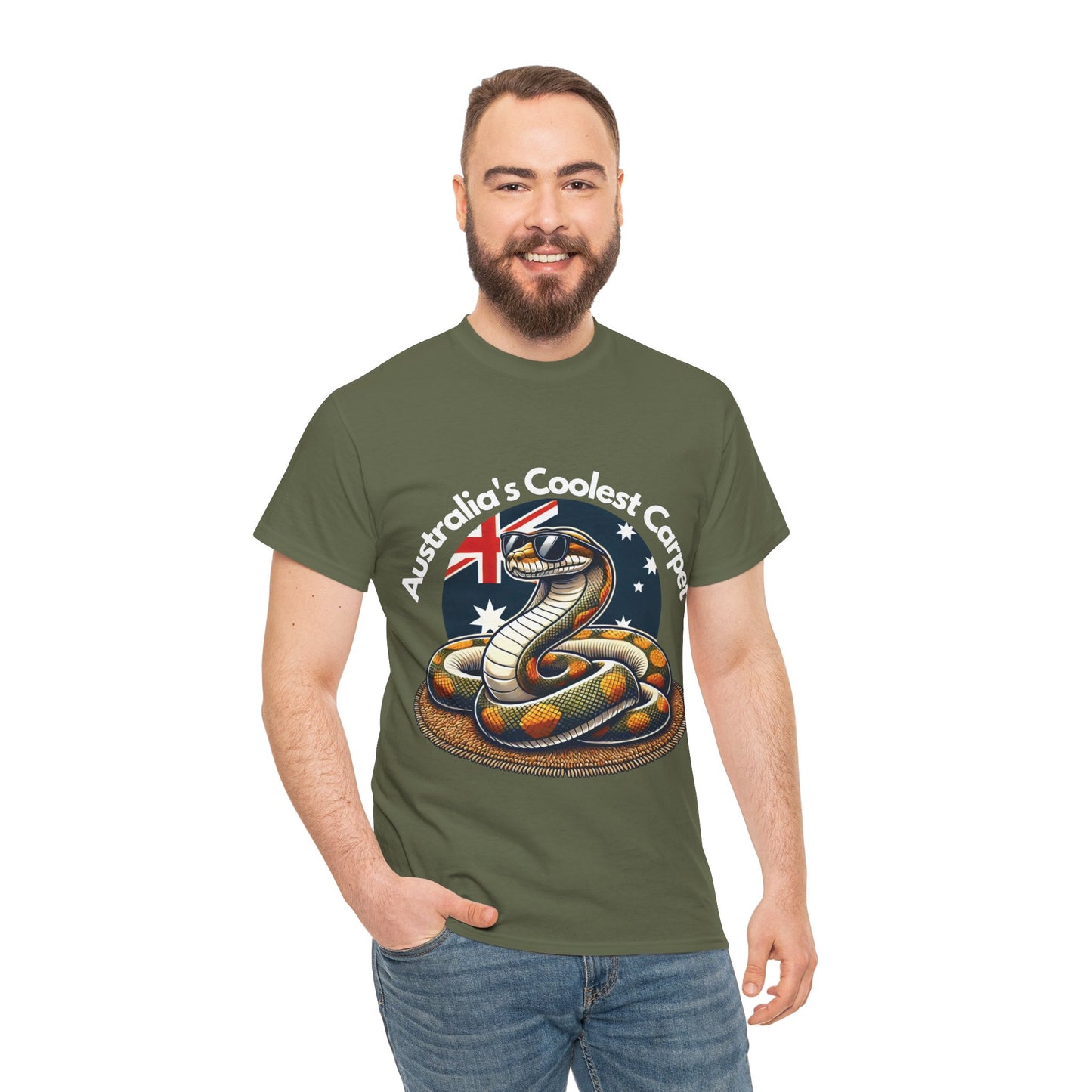 Australia's Coolest Carpet Snake Tee - Fun Unisex Cotton Shirt for Casual Wear
