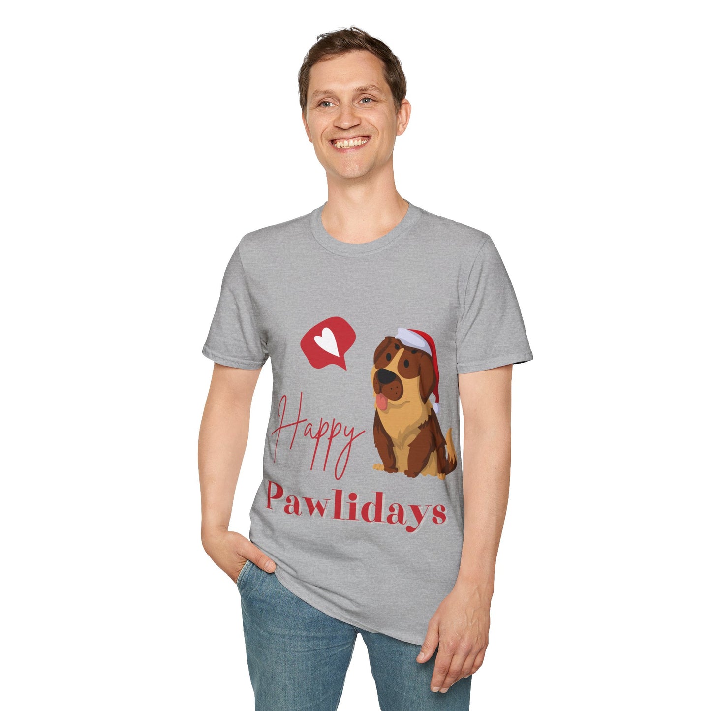 Happy Pawlidays Unisex Softstyle T-Shirt – Celebrate Your Furry Friends | Perfect Pet Lover Gift