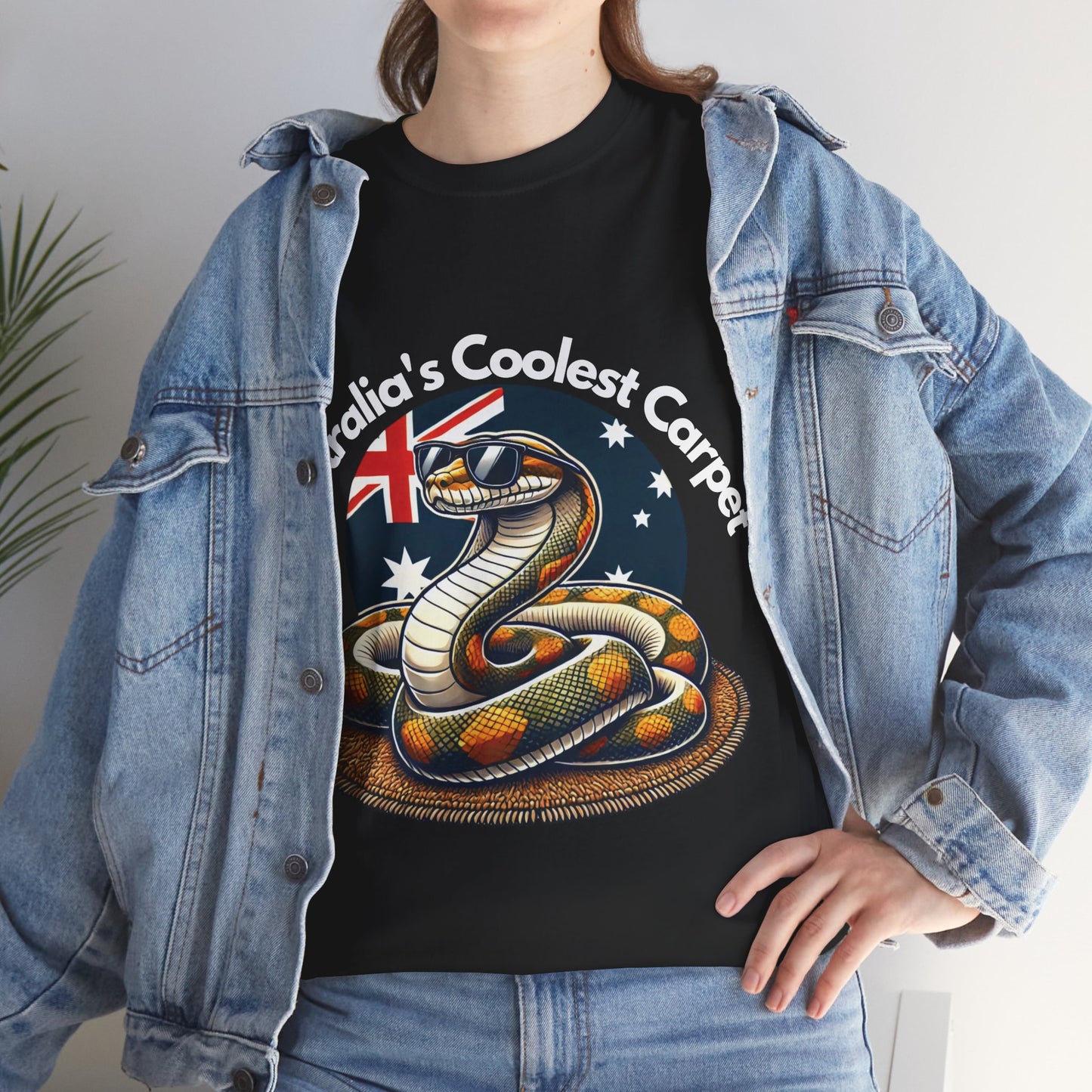 Australia's Coolest Carpet Snake Tee - Fun Unisex Cotton Shirt for Casual Wear