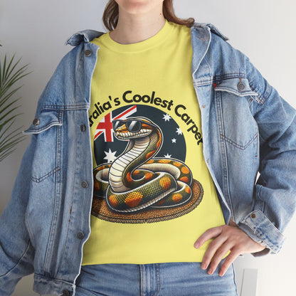 Australia's Coolest Carpet Snake Tee - Fun Unisex Cotton Shirt for Casual Wear