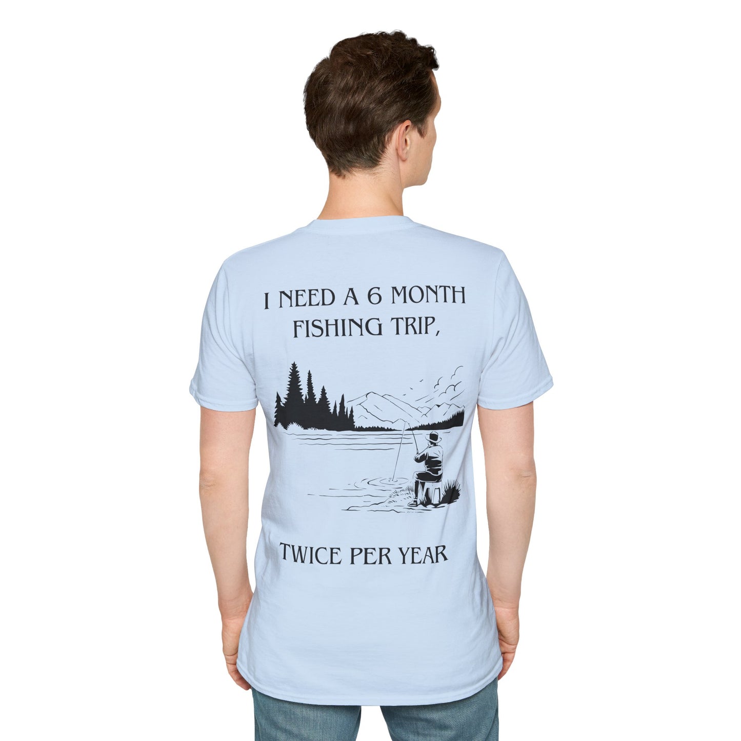 Gone Fishing Unisex T-Shirt – Hilarious Double-Sided Design for Fishing Fanatics