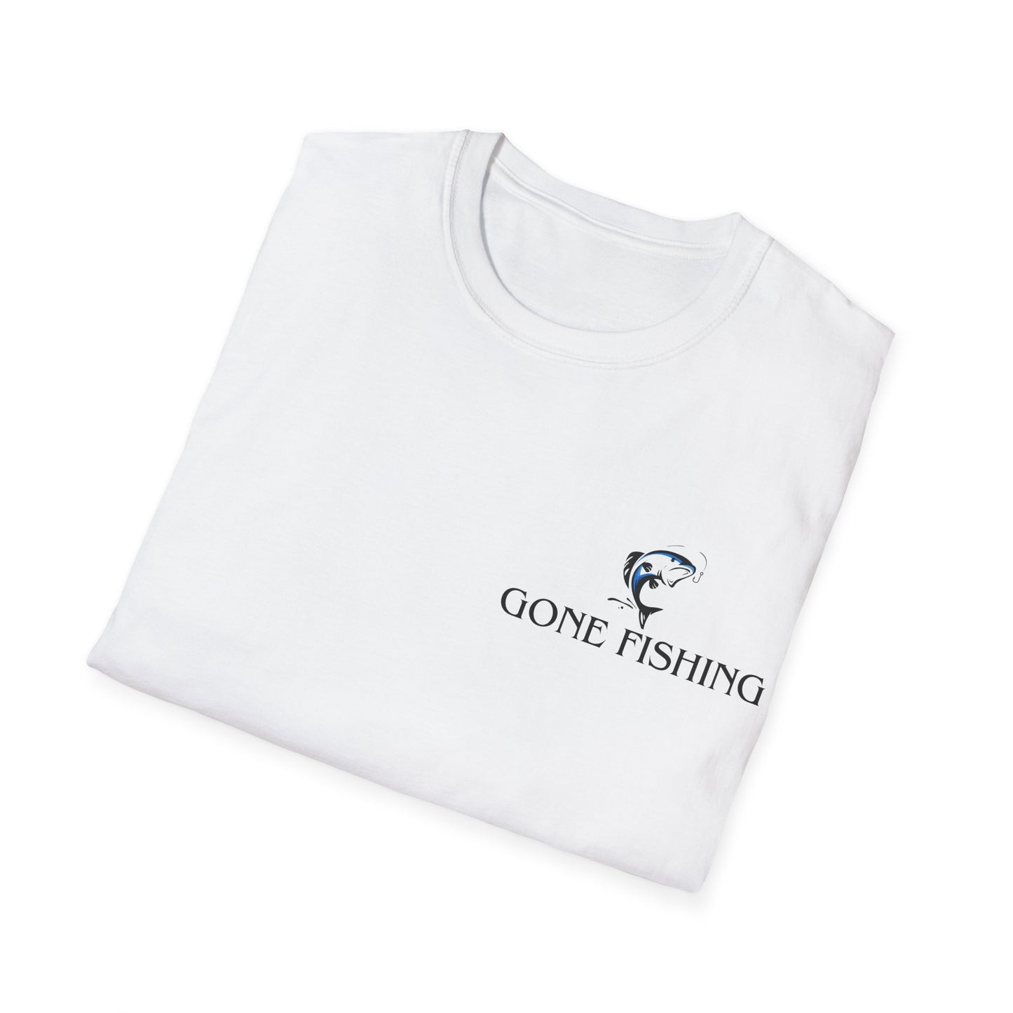 Gone Fishing Unisex T-Shirt – Hilarious Double-Sided Design for Fishing Fanatics