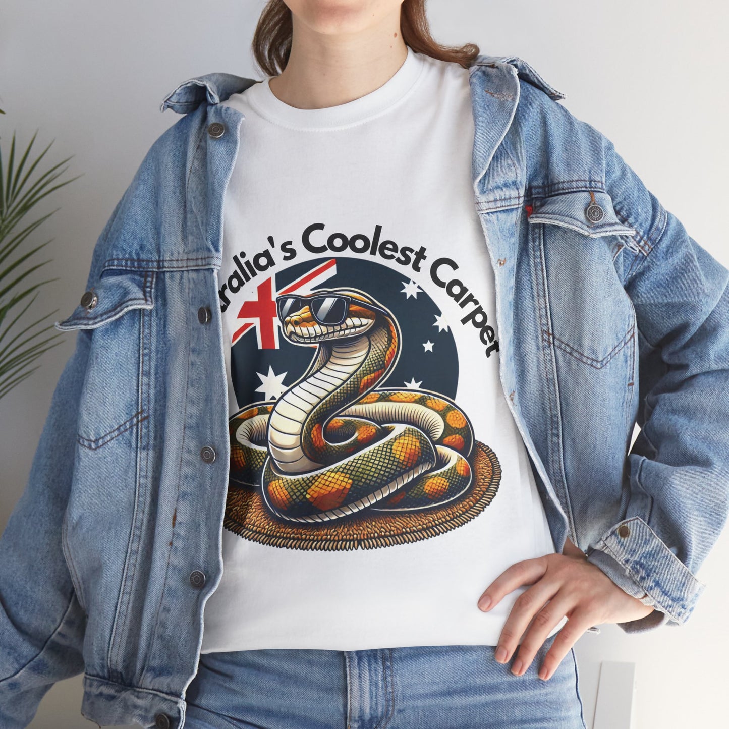 Australia's Coolest Carpet Snake Tee - Fun Unisex Cotton Shirt for Casual Wear