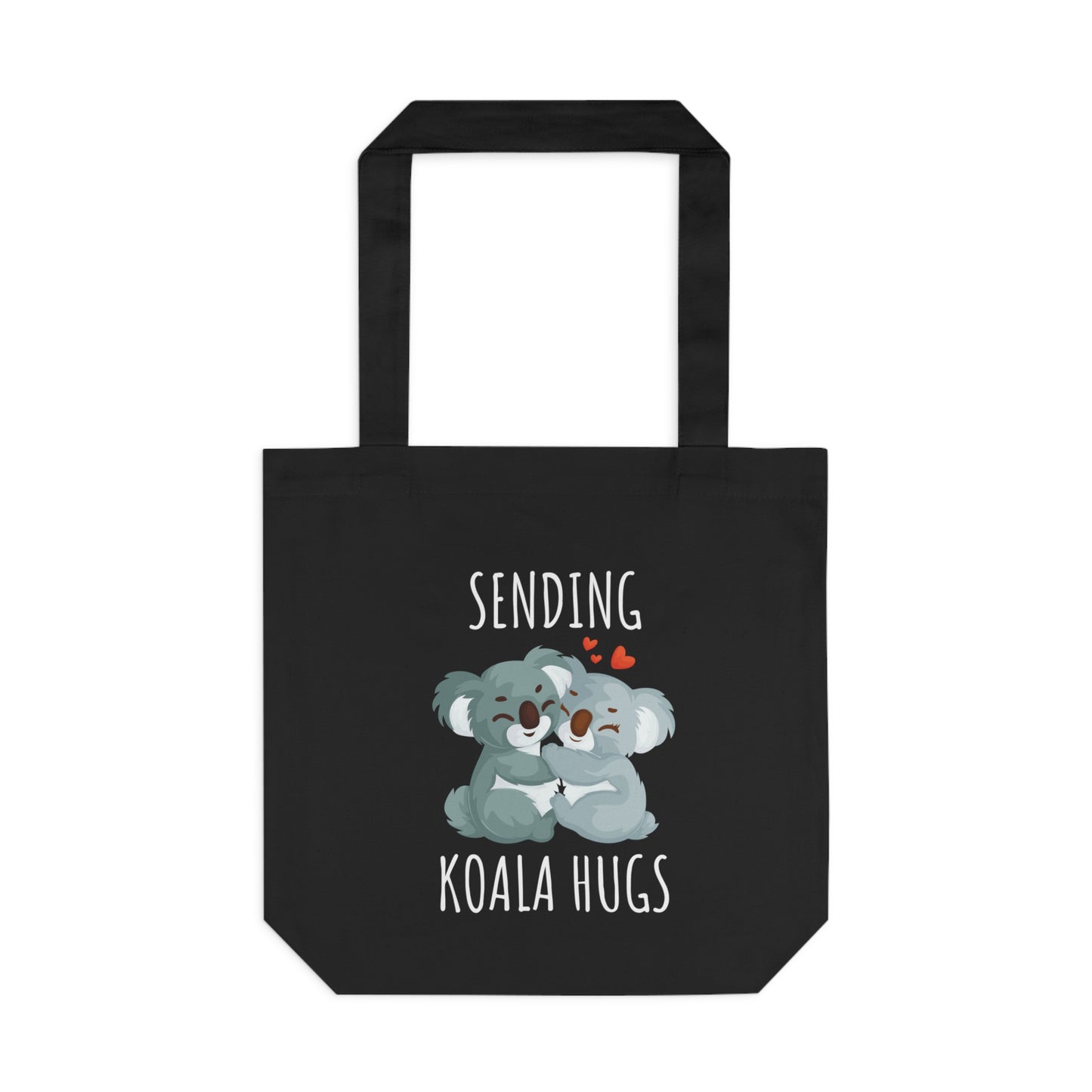 Sending Koala Hugs Cotton Tote Bag - Cute Animal Eco-Friendly Bag for Daily Use & Gifts