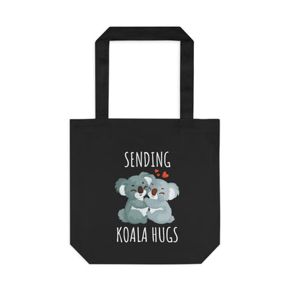 Sending Koala Hugs Cotton Tote Bag - Cute Animal Eco-Friendly Bag for Daily Use & Gifts
