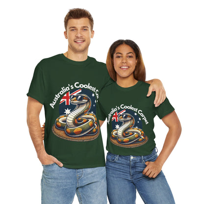 Australia's Coolest Carpet Snake Tee - Fun Unisex Cotton Shirt for Casual Wear
