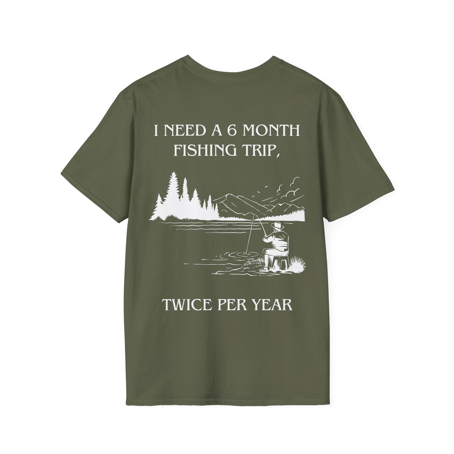 Gone Fishing Unisex T-Shirt – Hilarious Double-Sided Design for Fishing Fanatics