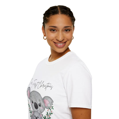 Our First Christmas Koala T-Shirt | Unisex Softstyle Tee for New Parents
