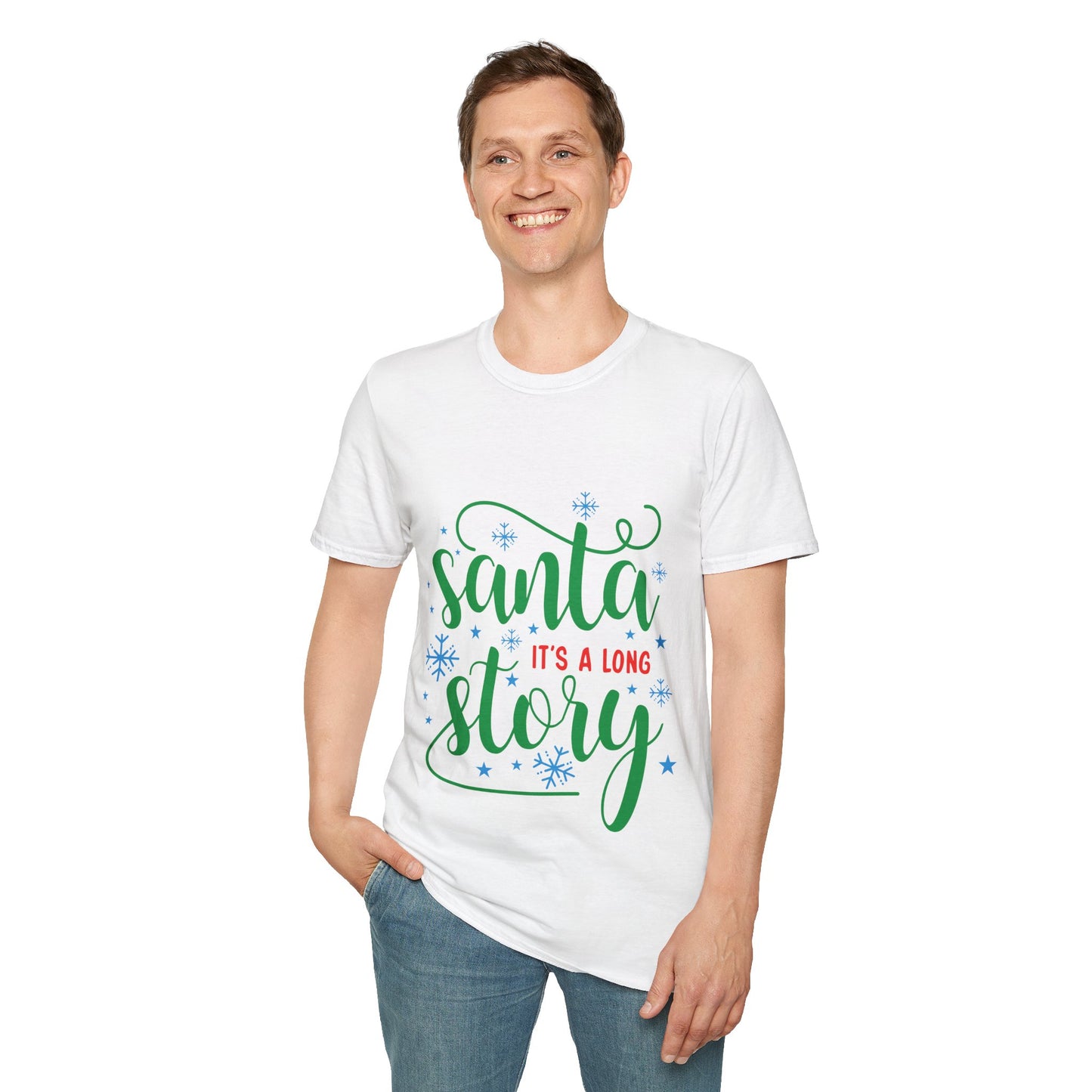 Santa It's a Long Story Unisex Softstyle T-Shirt – Festive Christmas Tee | Perfect Holiday Gift