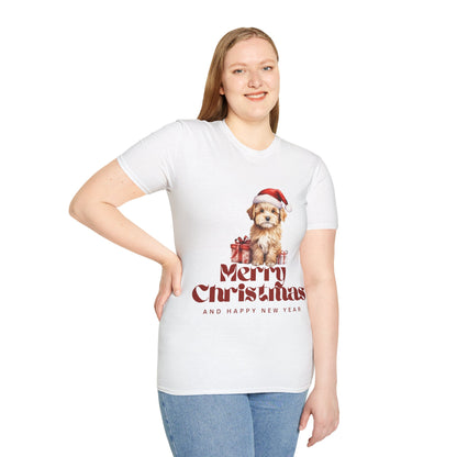 Merry Christmas Dog Unisex Softstyle T-Shirt – Perfect Holiday Tee for Dog Lovers