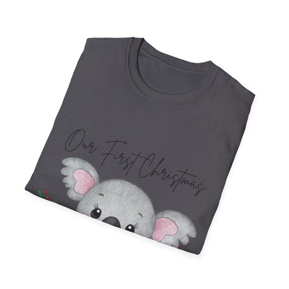 Our First Christmas Koala T-Shirt | Unisex Softstyle Tee for New Parents