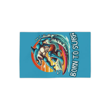 Born To Surf Beach Towel - Vibrant & Fun Shark Design