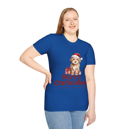 Merry Christmas Dog Unisex Softstyle T-Shirt – Perfect Holiday Tee for Dog Lovers