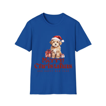 Merry Christmas Dog Unisex Softstyle T-Shirt – Perfect Holiday Tee for Dog Lovers
